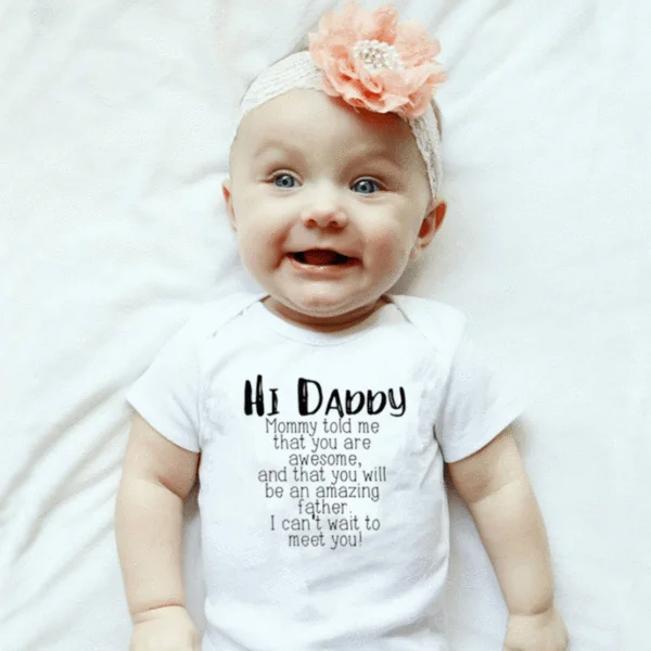 

Newborn Baby Girl Clothes Babies Cute Bodysuit Infant Beby Jumpsuits Kids Summer Sunsuit Clothing Hi Daddy Print 0-24M Wear