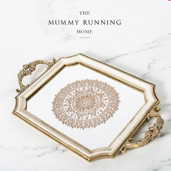 

European Rectangle Box Compote Tray Pastry Disc Cake Dessert Platform Cake Frame Of Furniture For Display Rather Than For Use