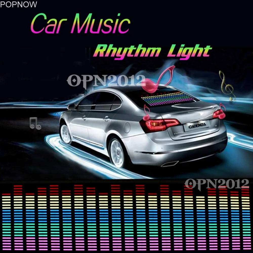 90x25cm Rhythm Music Activated Equalizer Car Decration Sticker Glow Flash Panel Multi Designs