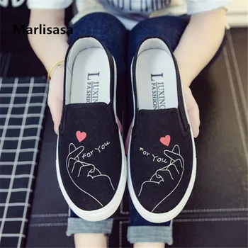 

Marlisasa Women Classic High Quality Black Slip on Loafers Lady Casual White Shoes Fashion Shoes Chaussures Pour Femmes F5241c
