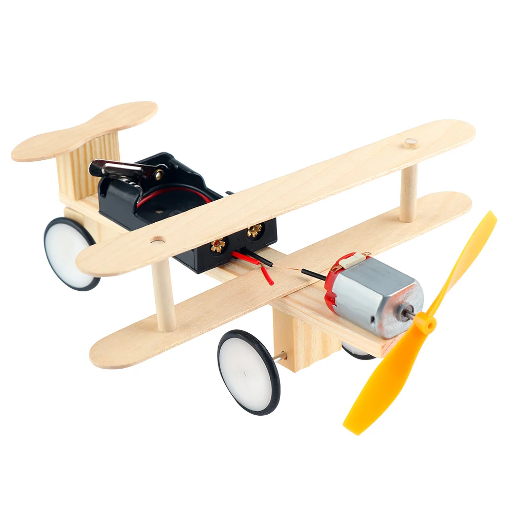 

Creative Wooden DIY Wind Power Electric Glide Plane Model Kit Physical Science Experiments Tool Preschool Educational Toy
