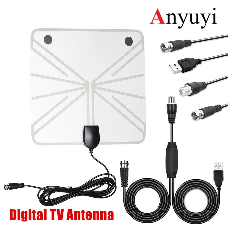 

USB Digital TV Antenna receiver HD Clear Vision 50 Miles Range Signal 1080P Amplified Hdtv for Indoor Theater