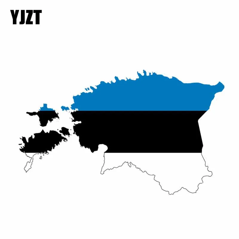 YJZT 14.3CM*8.5CM Estonia Flag Map Car Sticker Car Window