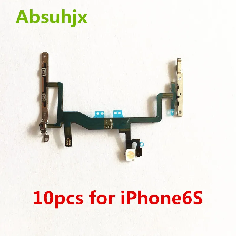 Absuhjx 10pcs Power Volume Flex Cable for iPhone 6S 4.7'' Sensor