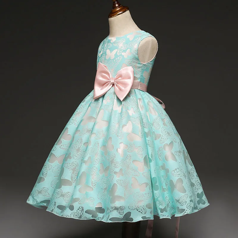 Fancy Butterfly Kids Girl Wedding Flower Girls Dress Princess Party