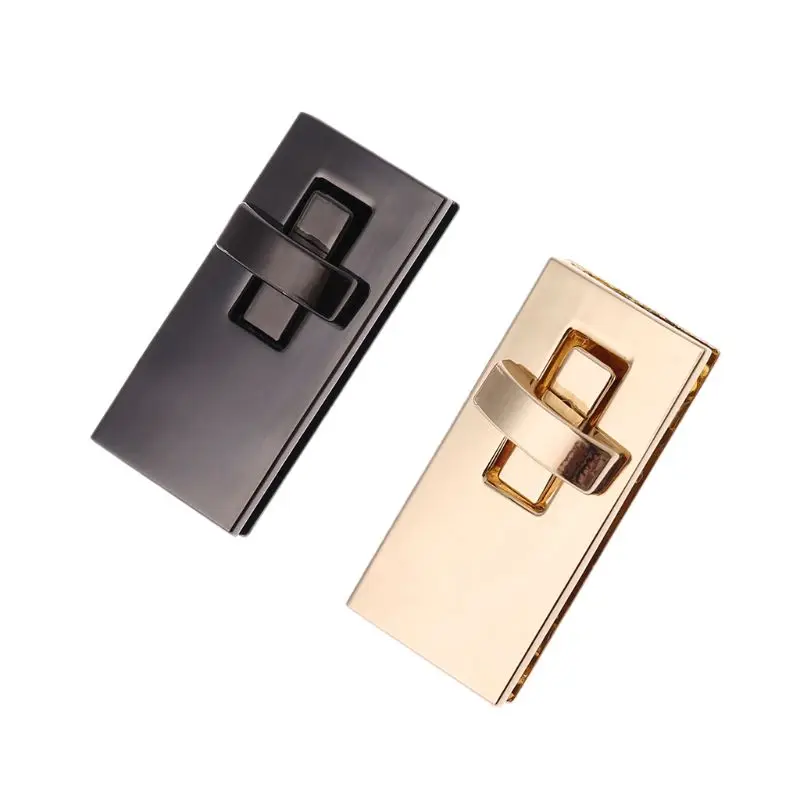 2Colors Metal Rectangle Shape Clasp Turn Locks Twist Lock DIY Handbag Shoulder Bag Purse Hardware