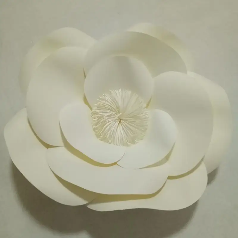 DIY Искусственные гигантские Бумажные цветы для свадебных фонов вечерние украшения с днем рождения стол десерт ремесла цветочный декор стен - Цвет: Ivory style 2