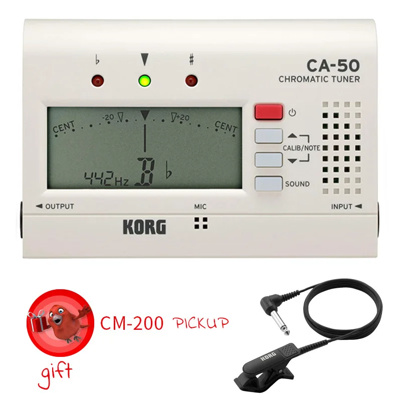 CA-50(with cm200) KORG CA2 CA50 большой дисплей Авто хроматический тюнер гитара/бас/саксофон/скрипка/тюнер для флейты Универсальный тюнер - Цвет: CA-50(with cm200)