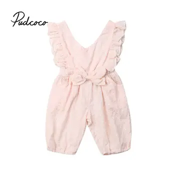

pudcoco 2019 Baby Girl Clothes Romper Newborn For Kids Costume Children Toddler Tiny Cottons Ruffles Lace Hollow Decor Jumpsuit