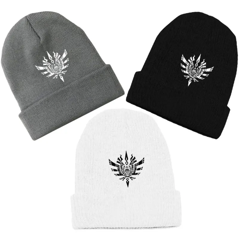 

Fashion Anime Monster Hunter Zinogre Beanie Cotton Knitted Ski Skullies Hip-Hop Baggy Cap Spring Autumn Winter Warm Cosplay Hat