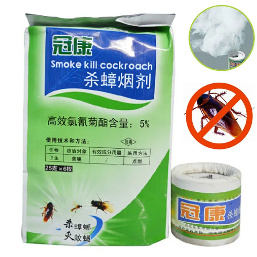 

6Pcs Powerful Effective Cockroach Killer Smoke Bomb Flea Mosquito Repellent Insect Killer Pest Control For Kitchen Restaurant