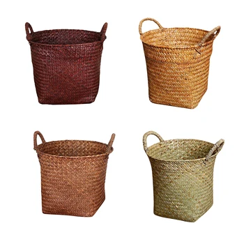 

Straw Style Home Office Storage Basket Bin Hamper Rustic Flower Pot Planter