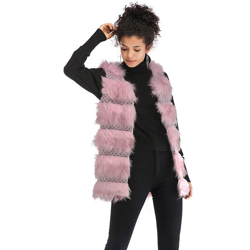 MORUANCLE Fashion Women's Luxury Faux Fur Vests Winter Warm Fur Waistcoat For Lady Thick Thermal Jackets And Coats