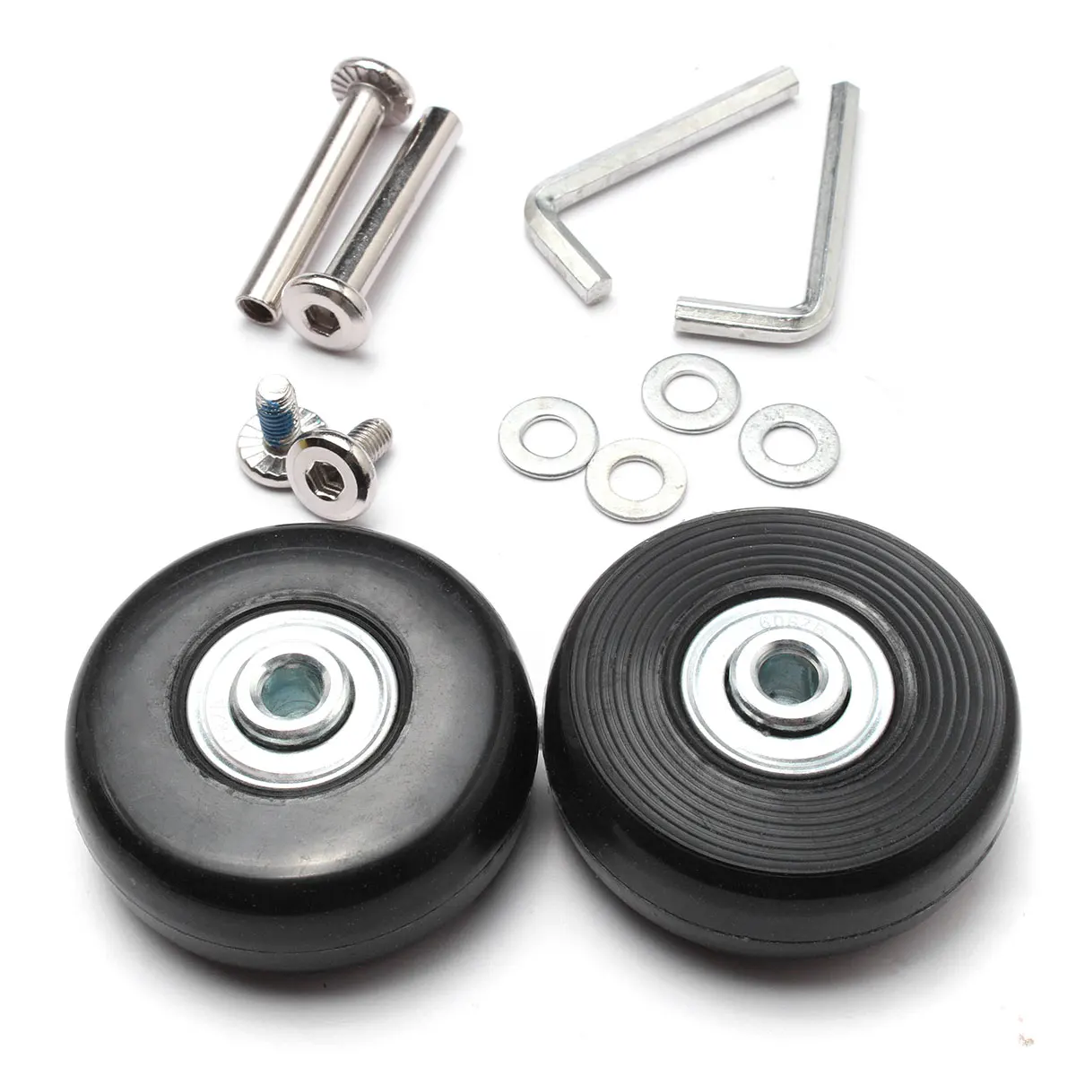 

1pair wheel OD 5cm wheel wide 2cm Polyurethane Rubber Wheel + Metal Luggage Suitcase Replacement Wheels outdoor tools