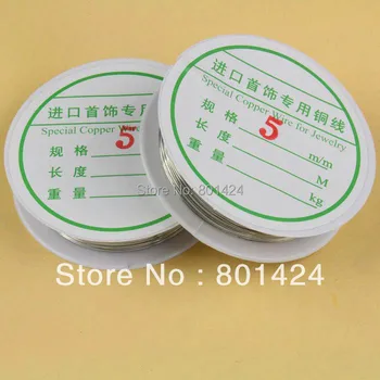 

Free shipping 4 roll 87-22 DIY jewelry copper wire 0.5mm Silver plated golden plated reel beading wire