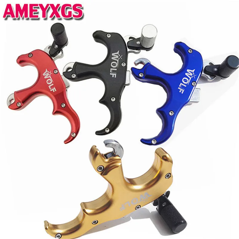 

1Pc Archery Hand Held Bow Release Aids Trigger 3 Finger Grip Thumb Caliper For Compound Bow Outdoor Hunting Shooting Accessories