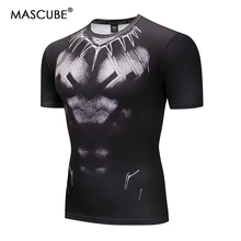 MASCUBE Черная пантера Фитнес Бодибилдинг компрессия рубашка для мужчин аниме MMA 3D Супермен Футболка Crossfit
