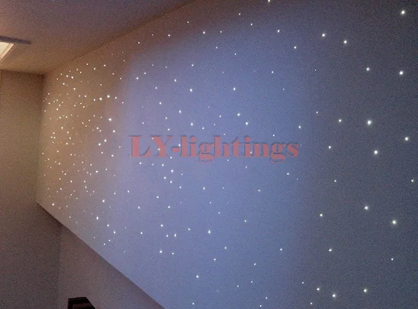 DIY optic fiber light kit 25w led light +250pcsx0.75mmx2.5m optical fibres RGB color change color remote star sky ceiling light