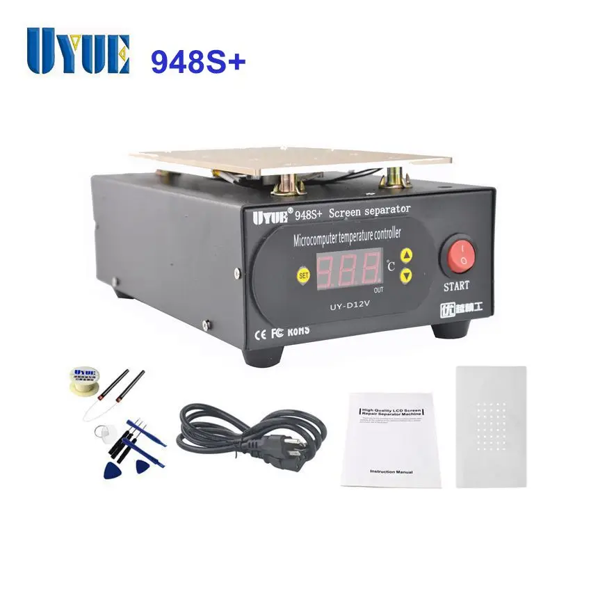 

UYUE Latest 948S+ Screen Separator Machine for IPhone For Samsung Refurbish Build-in Pump Vacuum LCD Separator Machine