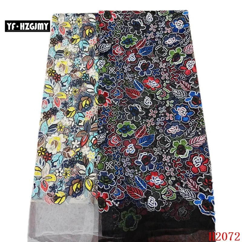 

YF HZGJMY 2019 latest Unique design french embroidery lace fabric african high quality multi color lace for lady garment A2072-1