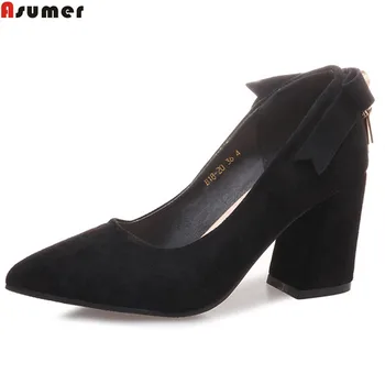 

ASUMER black pink beige fashion spring autumn ladies pumps pointed toe elegant wedding shoes women high heels shoes size 46