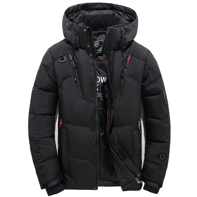 

Drop Shipping Men Winter White Duck Down Jackets Thicken Warm Hooded Parkas Homme Zipper Outwear Overcoat AXP235