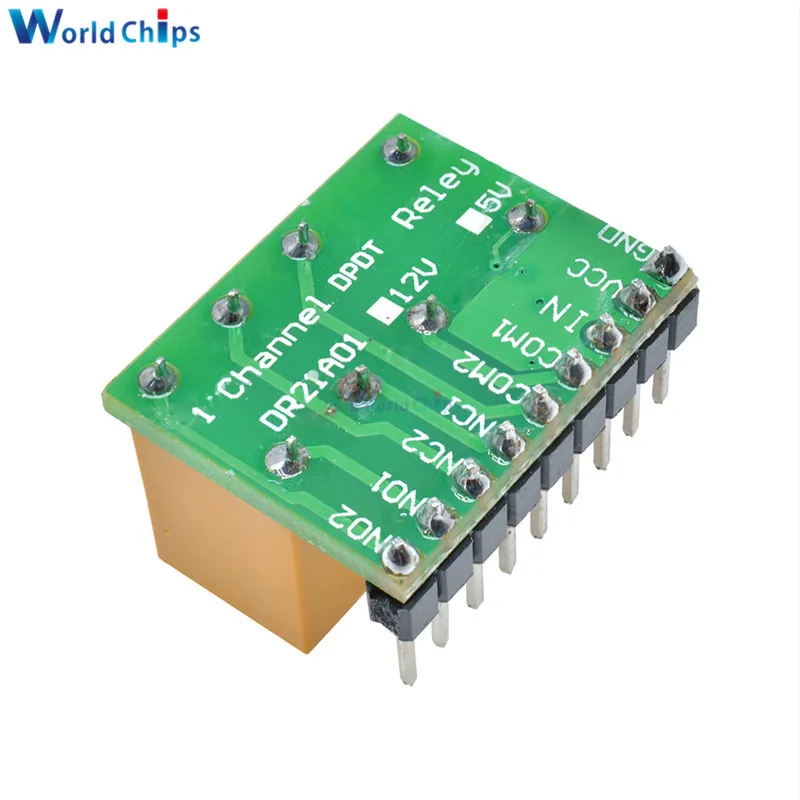 Diymore Mini 1 канал 5 в 12 В DC DPDT релейная плата двухполюсный двойной переключатель