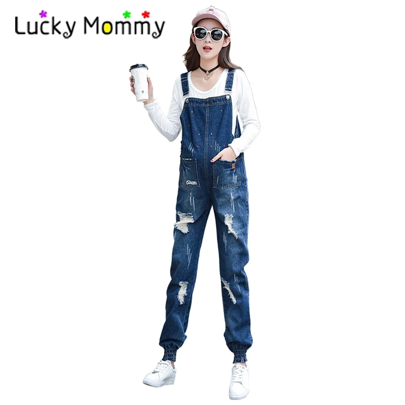 

High Quality Maternity Jeans Denim Blue Washed Pregnancy Trousers Comfortable Belly Care Jumpsuit Jumpsuits for Pregnant Women