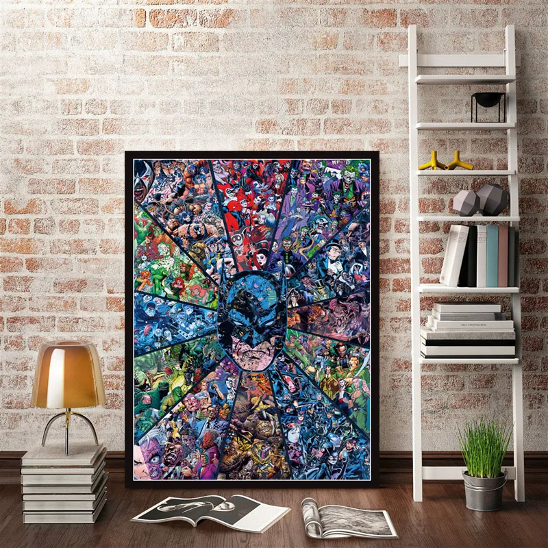 

Christmas Gifts Posters and Prints Marvel DC Comics Superheros Batman Joker Avengers Superman Canvas Painting Wall Art Poster