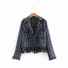 Весенняя и Осенняя Новая Европейская и американская женская модная шерстяная Свободная куртка с кисточками сбоку и цветком, рубашка, дикий тренд Ms. Slim