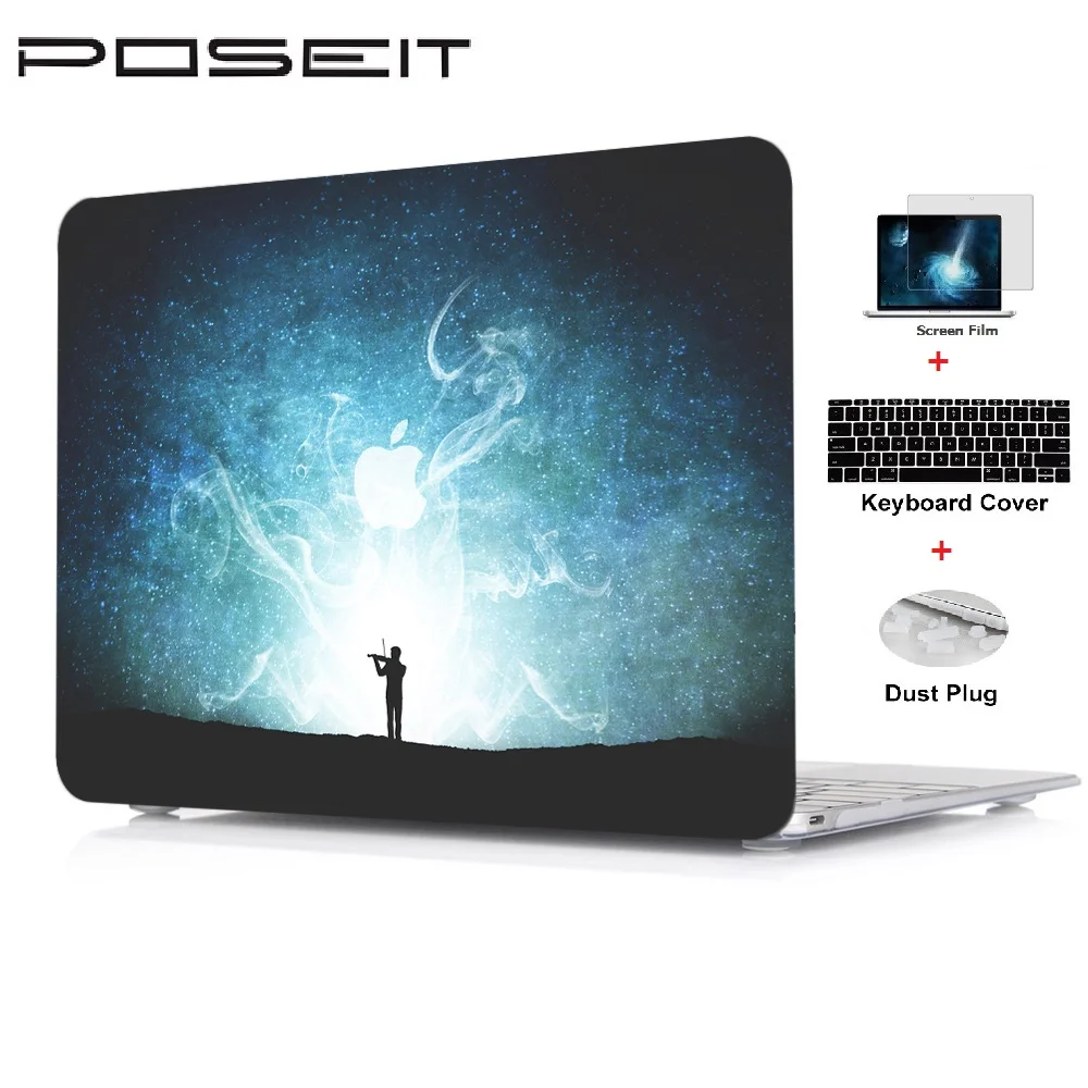 

For Macbook Air11 13 Pro Retina Touch Bar 11 12 13 15 Plastic Hard Case Cover Laptop Shell+Keyboard Cover+Screen Film+Dust Plug