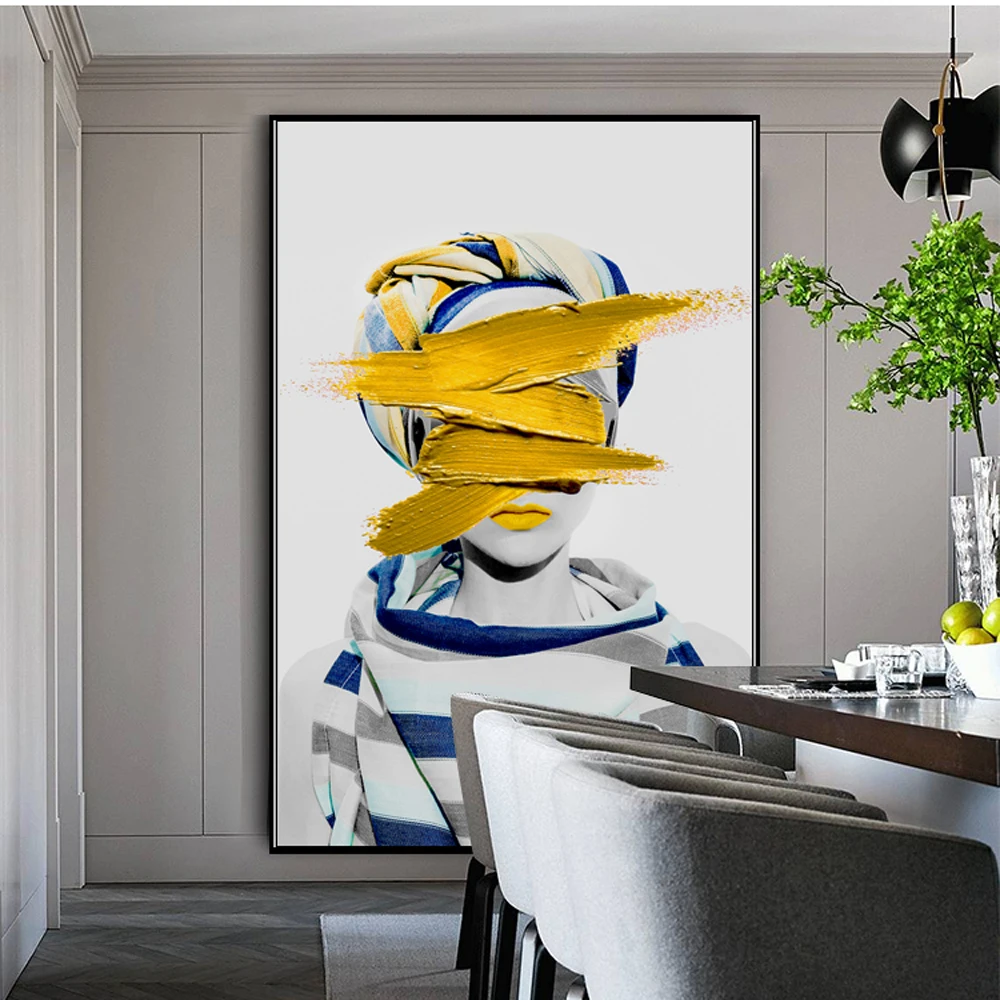 Waliicorners Abstract Fashion Wall Art Canvas Prints Girls With Paint Home Decorative Pictures Pop Art Canvas Paintings For Living Room Wall 24 PC 8496---