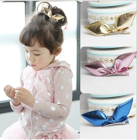 

1pc Solid Rabbit ear BB clip hair clip hair band Children headwear girl hairpin children hair accessory Free shipping FD129