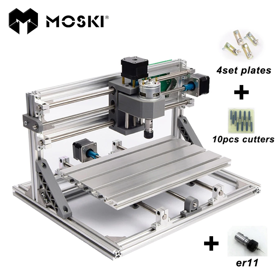 MOSKI ,CNC 1610 with ER11,diy cnc engraving machine,mini Pcb Milling