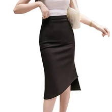 S-5XL сезон: весна–лето Новинка модные женские туфли Асимметричный карандаш юбка Открытый Длинный разрез Сексуальная юбка стрейч мешок из ткани в стиле «хип юбка миди