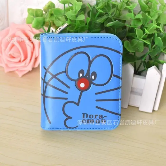 Doraemon кошелек с бантом женские кошельки сумки женские кошельки из искусственной кожи портмоне для монет карты ID держатель мультфильм печать - Цвет: see chart