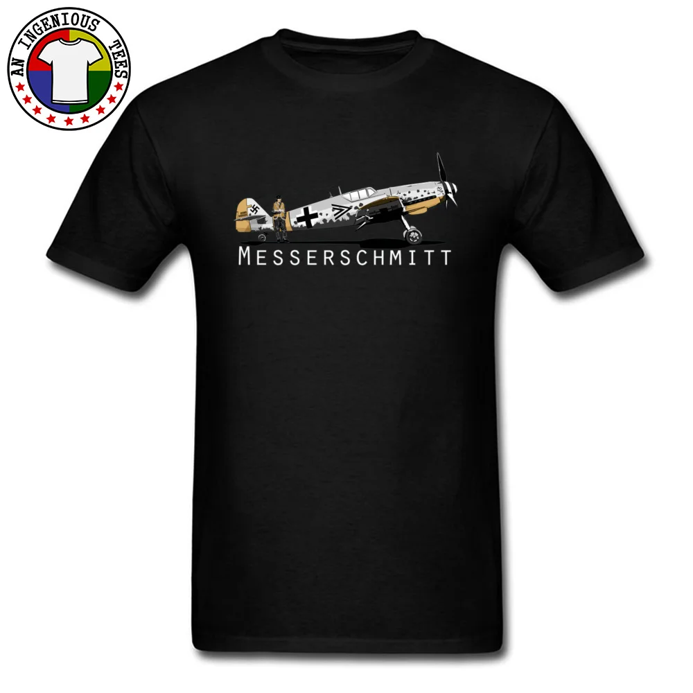 Cotton Boy Short Sleeve Messerschmitt BF109 T-shirts Printed On Tops T Shirt Funny Personalized O Neck Tee Shirt Messerschmitt BF109 black