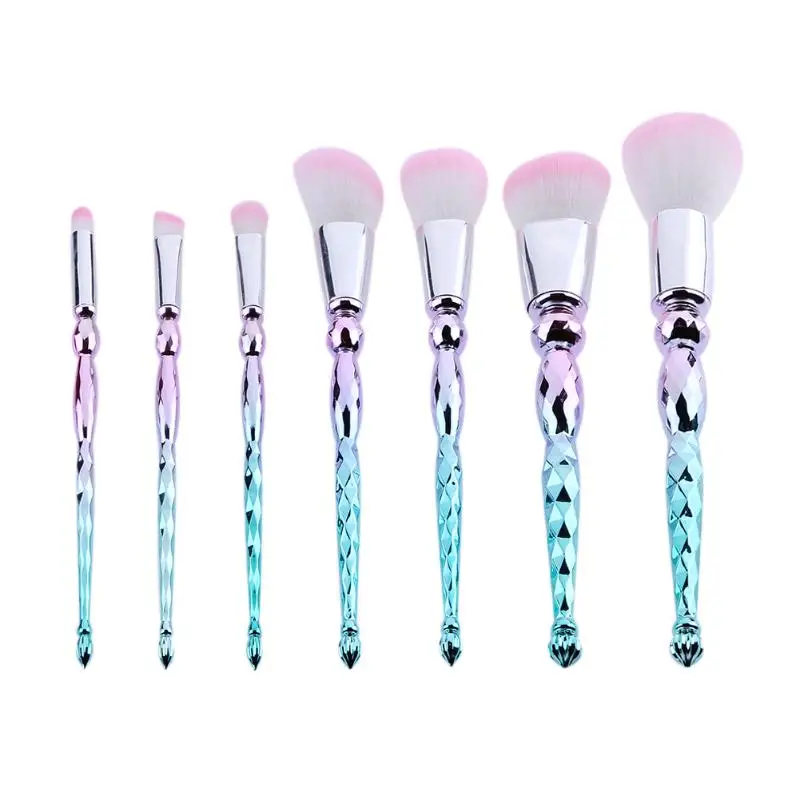 

Fashion 7pcs Pro Scepter Spiral Gradient Handle Makeup Brushes Set Foundation Eye Lip Cosmetic Tools Kit pinceis de maquiagens