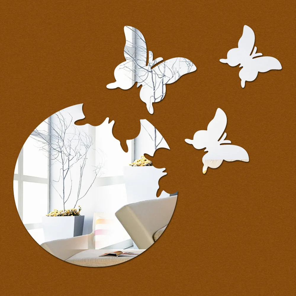 Butterfly Mirror Acrylic Wall Stickers Wall Decors Wall Art Decorations