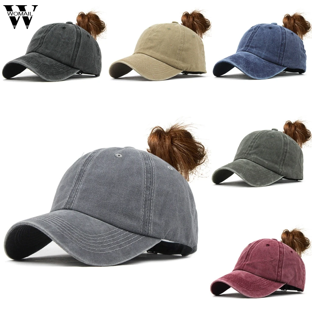

Womail Hat Baseball Cap Womens Mans Ponytail Messy Buns Trucker Plain Baseball Visor Cap Unisex Hat 2019 May13 Dropship