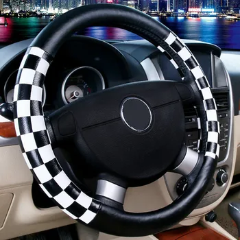 

New Car-styling Steering Wheel Cover Leather 38cm Car direction set Grips For BMW/Honda Civic jade Accord/Toyota/VW golf 4 5