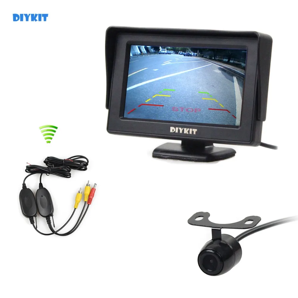 

DIYKIT Car Wireless Parking Camera Monitor Video System 4.3 Inch Car Monitor With Rear View Camera