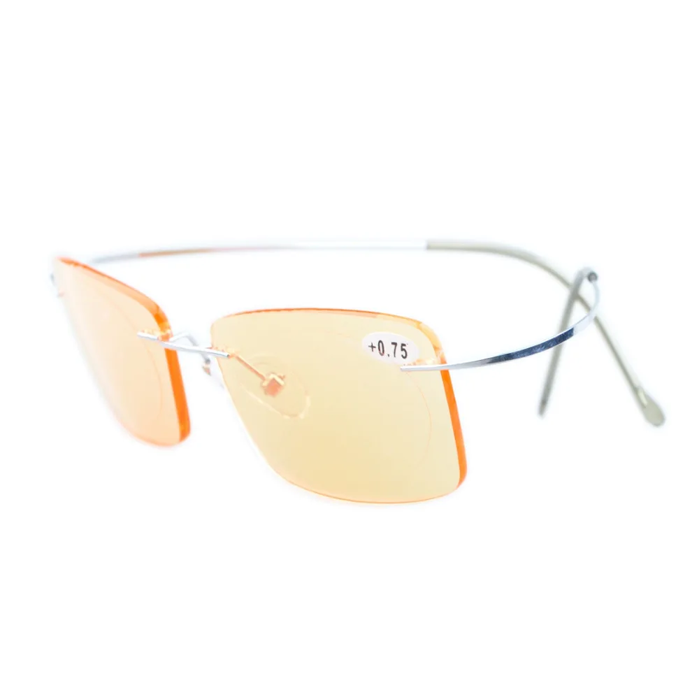 CG1509 Eyekepper Titanium Rimless Orange Tinted Lenses Computer Reading