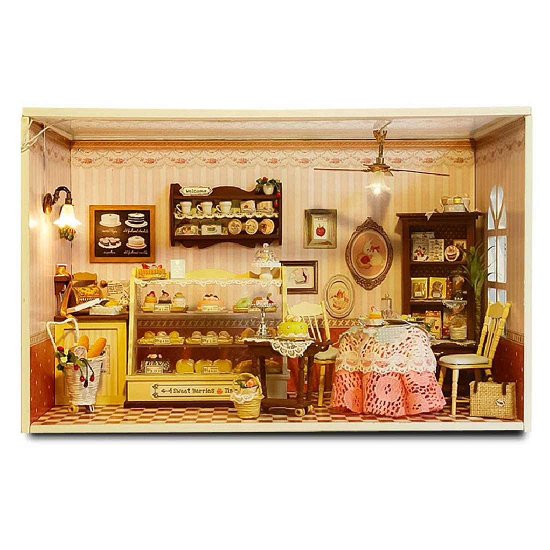 Doll House Wooden Furniture Diy House Miniature Sweet BerriesTime Assemble 3D Miniaturas Dollhouse Kits Toys For Christmas Gift