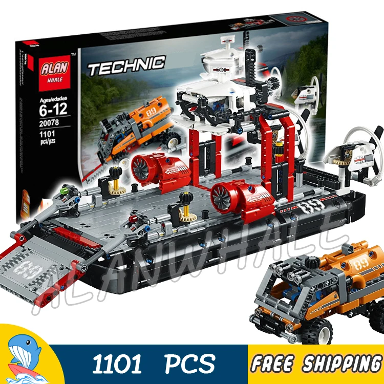

1101pcs 2in1 Techinic Hovercraft Jet Boat Ferry Expedition Truck 20078 DIY Model Building Blocks Toy Bricks Compatible With lego