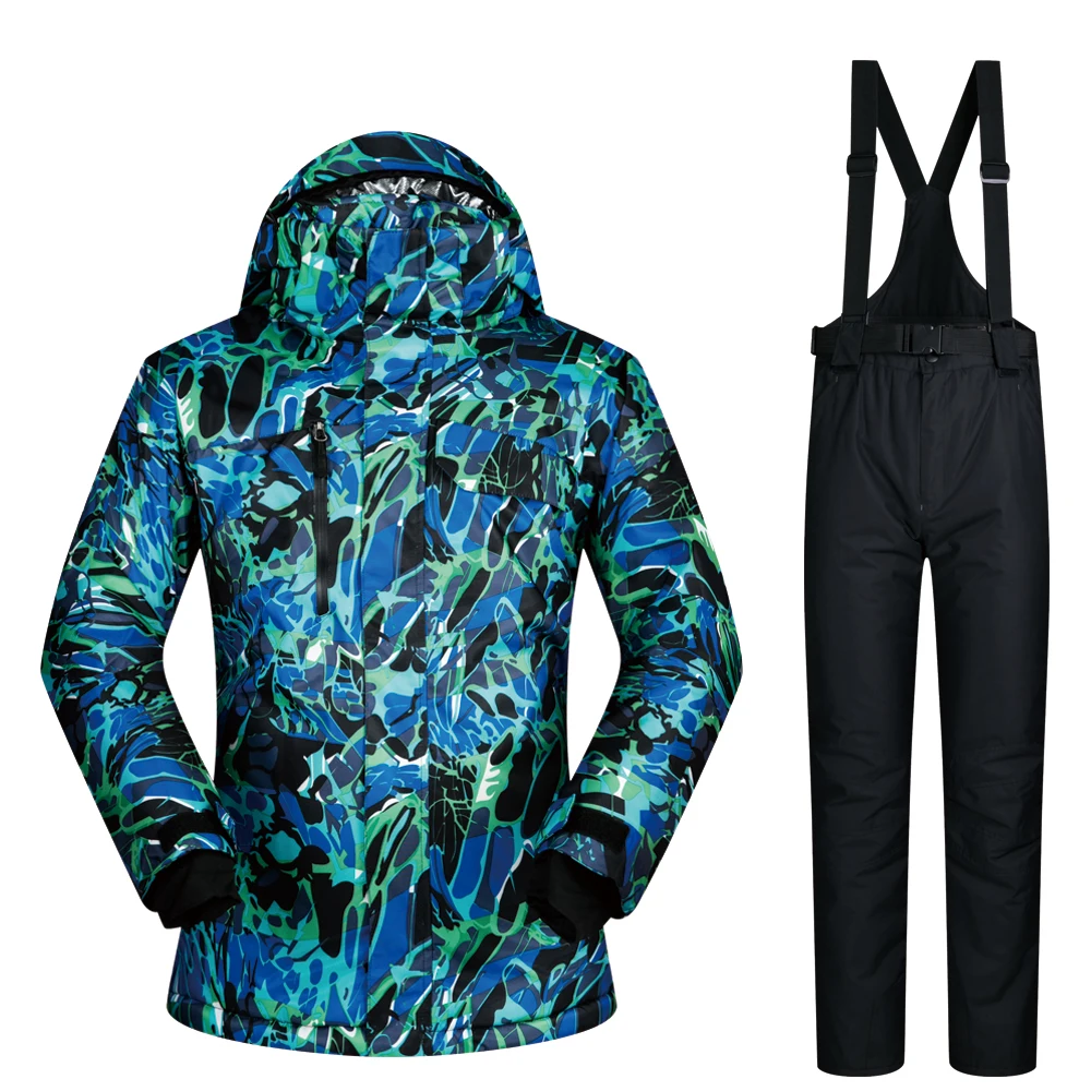 

Ski Suit Men 2018 New High Quality Windproof Waterproof Breathable Thicken Thermal Snow Jacket And Pants Set Snowboarding S