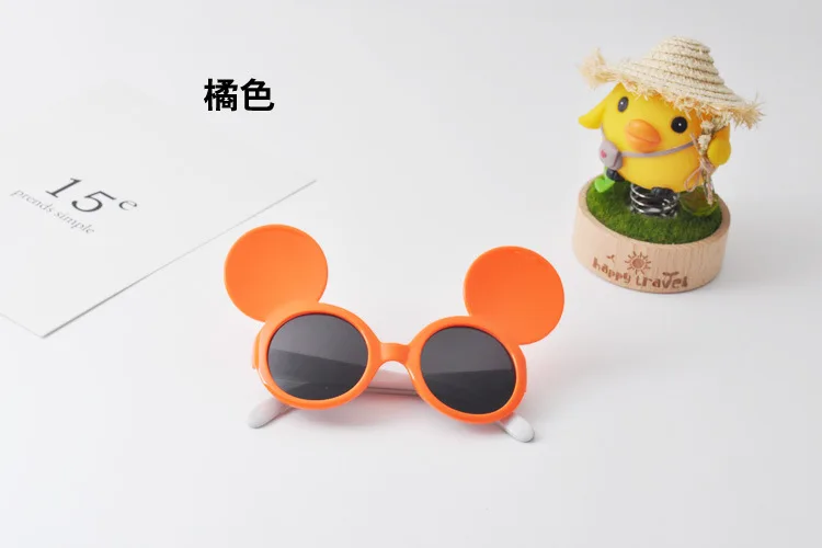Sella/сезон весна-лето; модные детские солнцезащитные очки в стиле ретро; цветные детские солнцезащитные очки с Микки Маусом; милые очки для мальчиков и девочек с защитой от ультрафиолета - Цвет линз: Оранжевый