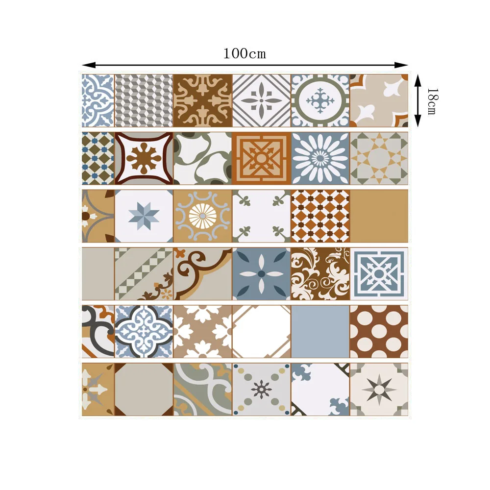 6 unids/set 18 cm x 100 cm estilo de personalidad cerámica escaleras decoración 3D arte pegatinas de pared Decoración para el hogar mural lt031