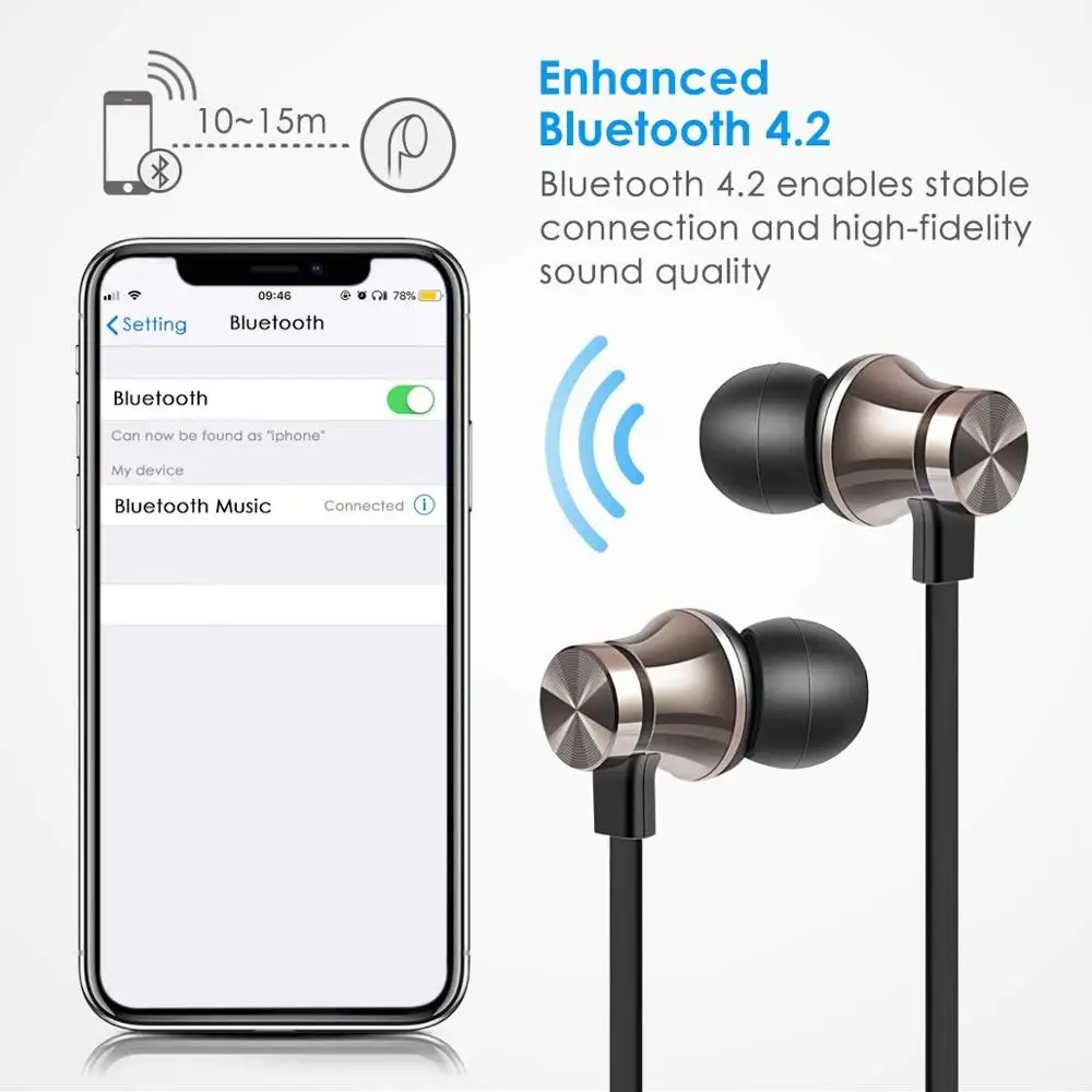 XT 11 Спортивные Беспроводные наушники Bluetooth с шумоподавлением гарнитура для