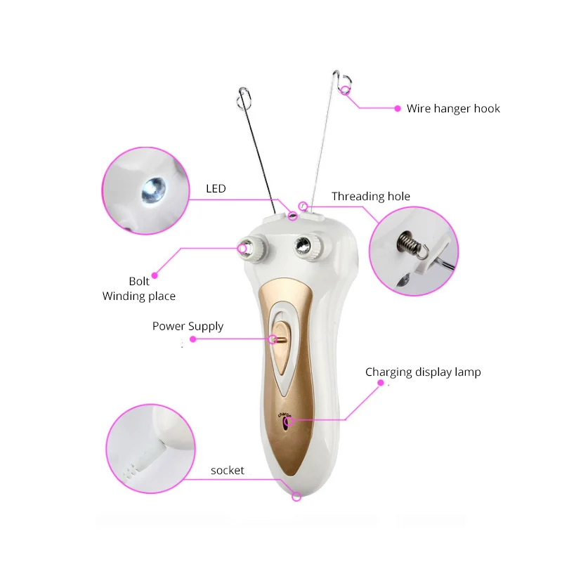 Электрический женский эпилятор me Body Face для удаления волос лица Эпиляторы эпилятор для Леди электрический для лица хлопковая нить